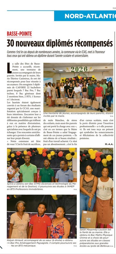 Basse-Pointe à l’honneur dans France-Antilles !